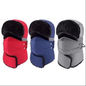 NWT Trapper Russian Ski Hat Detachable Face-Mask Windproof One Size